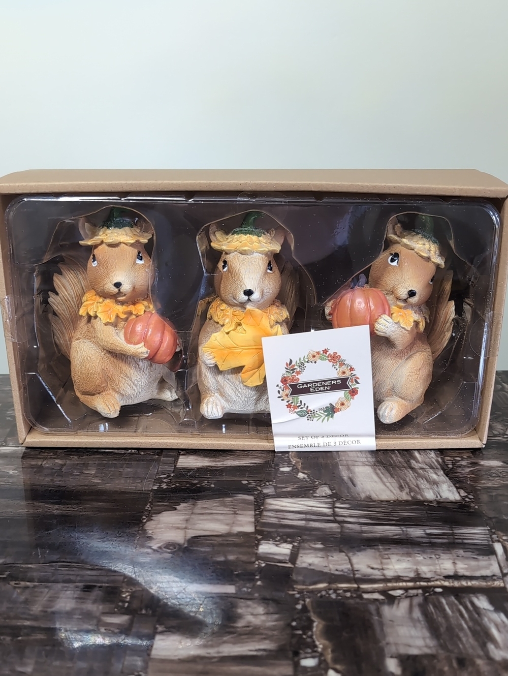 Gardener's Eden 3 Pack Autumn Squirrel Tabletop Decor 🐿️🎃